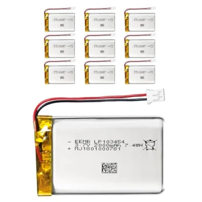 Image de 10Pcs EEMB Batterie Lithium polymère 3,7V 2000mAh 103454 Rechargeable lipo avec connecteur JST VXI Blue Parrott vérifier la polarité de l&#039;équipement et du Avant l&#039;achat