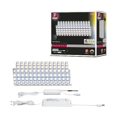 Image de Paulmann 78873 Strip MaxLED 500 kit de Base Smart Home Zigbee Tunable White 5m IP44 26W 230/24V 2750lm Argent LED bandelumin. Protect aspersions, Matière Plastique, 26 W