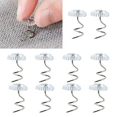 Image de Têtes Claires Twist Pins,100 PCS Plastique Tête Tapisserie Épingle Housse Punaise de Lit pour Housses Rembourrage Matelas Jupes Headliner