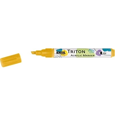 Image de Kreul 17830 Triton Acrylic Marker edge, or, pointe biseautée, épaisseur de trait env. 1 à 4 mm, base d&#039;eau, marqueur acrylique pour décorer le papier, bois, la pierre et bien plus encore