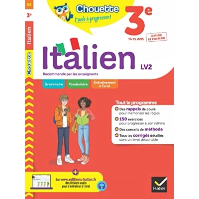 Image de Chouette Italien 3e LV2 (A2, A2+): cahier de révision et d&#039;entraînement recommandé par les enseignants