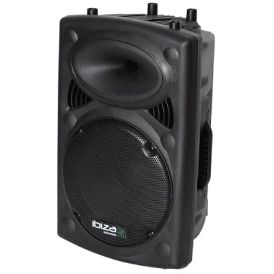 Image de Ibiza SLK12A BT Enceinte Active Plug &amp; Play de 12/30cm, 700W avec amplificateur intégré Bluetooth, USB, SD et AUX Noir