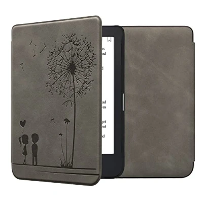 Image de kwmobileÉtui Compatible avec Kobo Clara 2E Coque Étui à Rabat magnétique tabletteeReader Similicuir Gris