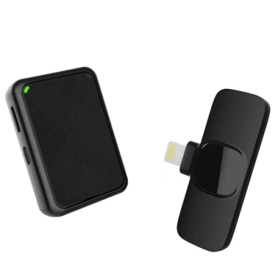 Image de Micro Cravate sans Fil,Gimpro MB1(A) 2.4GHz【Lightning】 Microphone de Poche Plug&amp;Play avec Sourdine à 1 Pression et 3 Modes Débruitage pour Les Vidéos Youtube,Micro Fil iPad iPhone