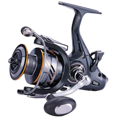 Image de Sougayilang Moulinet de pêche à la Carpe, 5 + 1 moulinets Carpe en Fibre Carbone BB Acier Inoxydable blindé, pour d&#039;eau salée ou Douce, 60