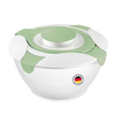 Image de Westmark récipient à salade avec poignées et réservoir intégré pour la sauce vinaigrette, capacité : 6,5 litres, plastique, Praktika, transparent/blanc/vert, 2422227M