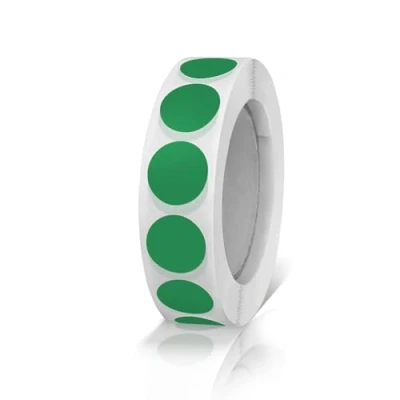 Image de Autocollant Rond 13mm Vert Rouleau Petits Points De Colle Étiquettes Code Couleur Cercles Autocollants Résistant Aux Intempéries 1000 Pièces