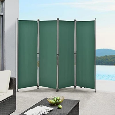 Image de Brise vue Modica à 4 Panneaux Polyester 215 x 170 cm Vert Foncé
