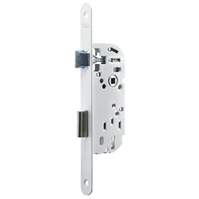 Image de Yale Y15R A40/B/SF Serrure à encastrer Coffre 135 mm, pêne Dormant Demi Tour, axe 40 réversible, Blanc, 1 clé, gâche Incluse