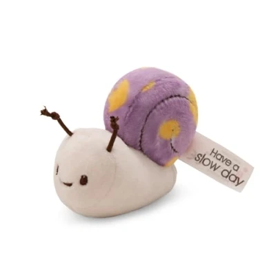 Image de NICI Doudou Escargot 12cm avec Message « Have a Slow Day Lilas Peluche Douce, Adorable pour câliner et Jouer, Enfants Adultes, Une Excellente idée Cadeau 61639