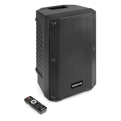 Image de VONYX VSA08BT Enceinte Active Amplifiée Bluetooth 5.0 250 Watts, Woofer 8 Pouces, Montage sur Pied, Lecteur MP3, Affichage LCD, Idéal pour Les DJs Mobiles et Animer Vos Soirées