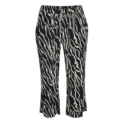 Image de Kaffe Curve Kcdala AMI Pantalon classique Black antique zebra print, Femme, Taille: 56, print