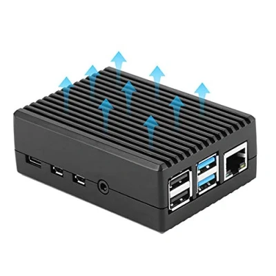 Image de ZkeeShop Boitier en Aluminium pour Raspberry Pi 4,Boitier avec Colonne de Refroidissement Compatible 4 Model B (ne Pas Inclure Board) (Noir)