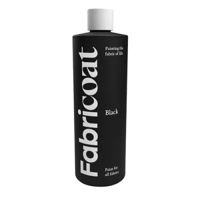 Image de FabriCoat Peinture Textile Restaurez ou Changez la Couleur de Tous les Textiles Peignez Directement sur le Tissu Transformez Tissus : Canapés, Abat jour (500 ml, Noir)