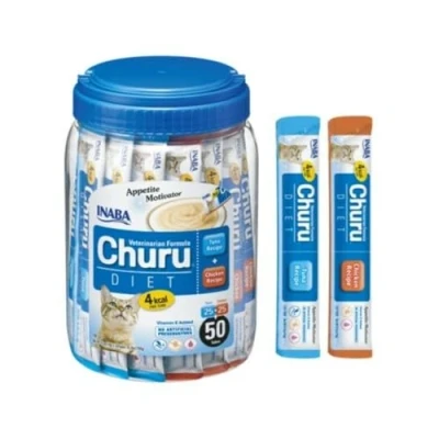Image de CHURU Diet de poulet et thon Pot avec 50 enveloppes 14gr