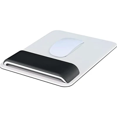 Image de Leitz Ergo WOW Tapis de Souris avec Repose Poignet Ajustable, Hauteur Réglable sur 2 Positions, Noir/Blanc, 65170095