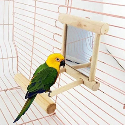 Image de Gemini _ Mall Perchoir à Oiseaux avec Miroir pour Perroquet, Perruche, calopsitte, Conure, inséparables, Ara Gris du Gabon, Amazon, cacatoès, Jouet en Bois