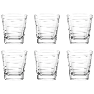 Image de Leonardo Vario Struttura 019449 Lot de 6 verres à eau lavables au lave vaisselle Motif rayures 250 ml