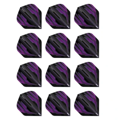 Image de RED DRAGON Hardcore Radical Noir et Violet Extra Épais Standard Fléchettes Dart Flights 4 Sets per Pack (12 in Total)