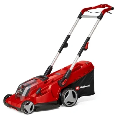 Image de Einhell Professional Tondeuse à Gazon sans Fil RASARRO 36/40 Kit Power X Change (36 V, Largeur de Coupe 40 cm, Jusqu’à 500 m², 50 L, Hauteur 25 75 mm, avec 2 Batteries 4 Ah et 1 Twincharger)