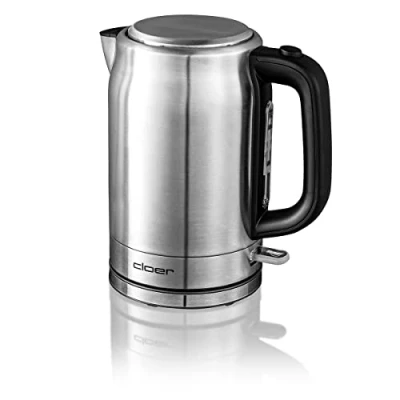 Image de Cloer 4529 Bouilloire Elèctronique en acier inoxydable, Indication du niveau d‘eau, Socle 360, Protection contre la surchauffe et marche à vide, 1.7 litres, 2200 W, boîtier inoxydable mat