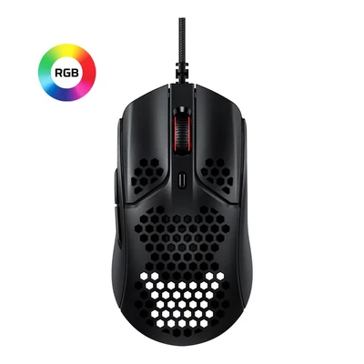 Image de HyperX Pulsefire Haste Souris de jeu Ultralégère, 59 g, Coque en nid d&#039;abeille, Design Hex, Cordon HyperFlex, jusqu&#039;à 16 000 DPI, 6 boutons programmables