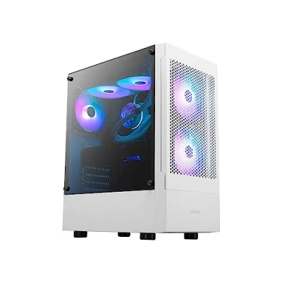 Image de GAMDIAS Boitier Moyen Tour ATX Talos E3 Mesh RGB avec Panneaux vitrés (Blanc)