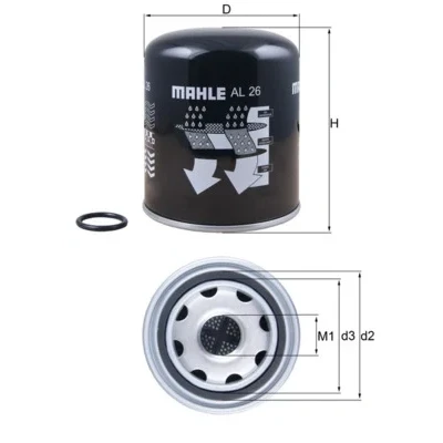 Image de MAHLE ORIGINAL AL 26 Cartouche de dessicateur, système d&#039;air comprimé RENAULT TRUCKS: Midlum, T Serie, Premium 2