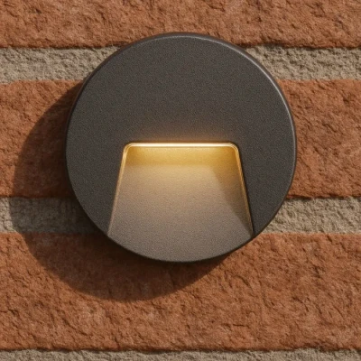 Image de CGC Lighting Applique Murale LED Ronde Noir 100 Lumens IP65