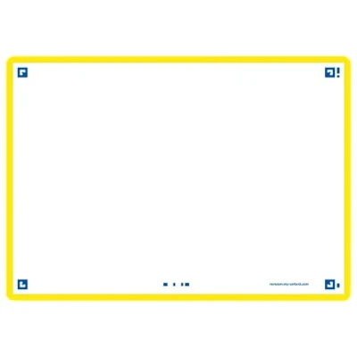 Image de OXFORD Flash 2.0 Lot de 80 Fiches Cards Format A6 (10, 5 x 14, 8cm) fond Blanc Uni Recto/Verso cadre Jaune Bristol