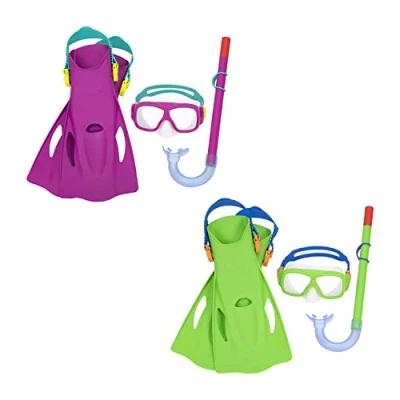 Image de Bestway Masque Tuba et Palmes de Snorkeling Explora Essential pour les Jeunes 7 Ans plus