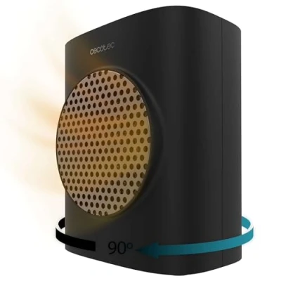 Image de Cecotec Chauffage en Céramique de Table ReadyWarm 1570 Max Ceramic Rotate Smart Black. 1500 W, Technologie Céramique, Tactile, Thermostat Réglable, Oscillation 90º, Minuterie, Arrêt Automatique