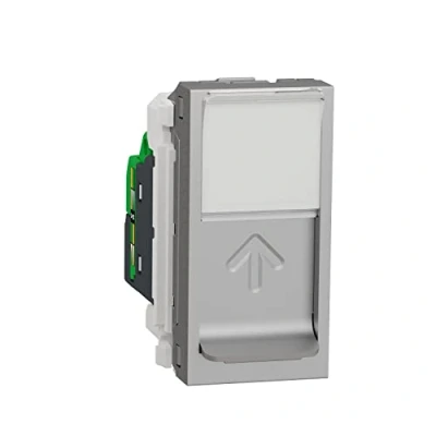 Image de Schneider Electric Unica prise RJ45 simple cat 6 FTP 1 mod Alu méca seul NU344730