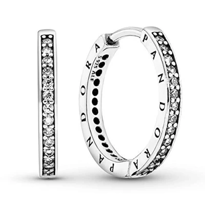 Image de Boucles d&#039;oreilles PANDORA 290558CZ en argent et zircon blanc pour femmes