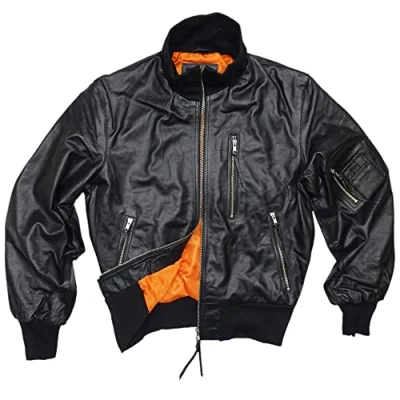 Image de Mil Tec Mixte Blouson Cuir Pilote Bw Noir Veste, Noir, 58 EU