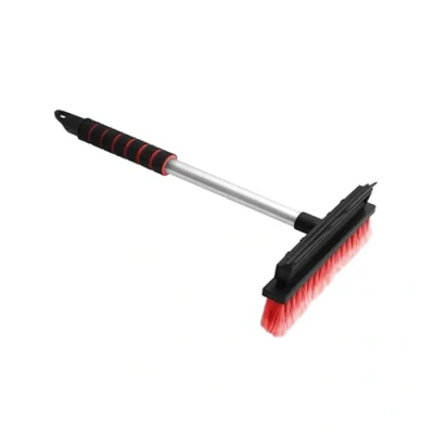 Image de ToM par Brosse de Nettoyage 2 en 1 avec raclette Poignée Ergonomique Caoutchouc pour essuyer l&#039;eau et la Vapeur Poils durables Vitres rétroviseurs Voiture 43 cm RougeToM