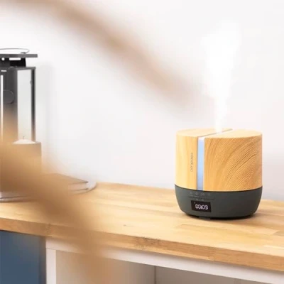 Image de Cecotec Diffuseur d&#039;Arômes PureAroma 550 Connected Grey Woody. Capacité 500 ml, Écran LED, Haut parleur, Contrôle par Bluetooth, 3 Modes de fonctionnement, Minuterie 12h, Couverture 30 m²