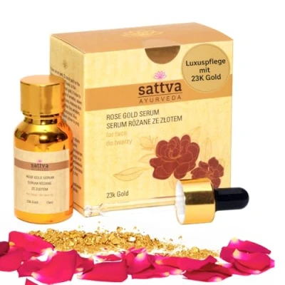 Image de Sattva Sérum pour le visage à l&#039;huile de rose Anti âge Avec huile et or 23 carats l&#039;élasticité lissage 15 ml