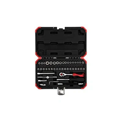 Image de GEDORE R49003046 Jeu de clés à douille 1/4 &quot;46 pièces, rouge / noir