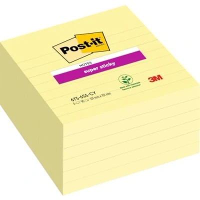 Image de Post it 675 6SSUC Super Sticky Lot de 6 Blocs Notes repositionnables 101 x mm Jaune