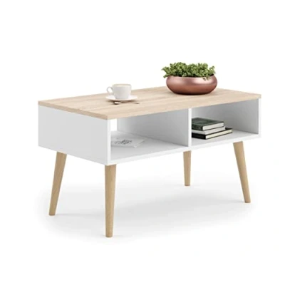Image de KOBI Table Basse Blanche Sandi, pour Le Salon