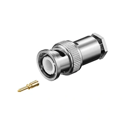 Image de Goobay 11332 Connecteur BNC avec raccord à visser pour câble RG 58/U broche dorée