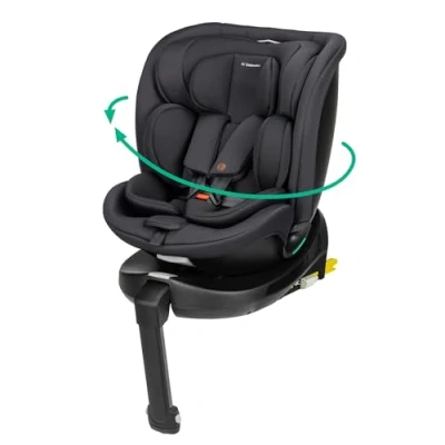 Image de Bebeconfort RevolveFix Plus 360 i Size, Siège Auto Pivotant 360, 0 12 Ans, 40 150 cm, ISOFIX, Jambe de Force, Rotation 6 Positions Inclinaison, Appui tête, Full Black