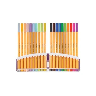 Image de Stylo feutre pointe fine STABILO point 88 Etui ColorParade de 20 Stylos feutres, couleur assortis dont 10 pastel