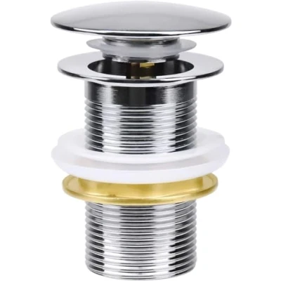 Image de Bonde de Lavabo Standard G 1 ¼ sans trop plein Vidage Universel Pop Up Automatique Pour en Cuivre Chromé bassin