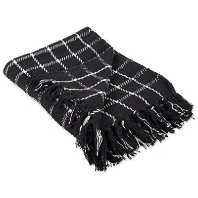 Image de DII Couvre lit tissé à Carreaux en Coton, Noir, 127 x 152 cm