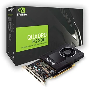 Image de PNY Quadro P2200 Carte graphique professionnelle 5GB GDDR5 PCI Express 3.0 x16, simple slot, 4x Port display, 5K Support, Ventilateur actif ultra silencieux