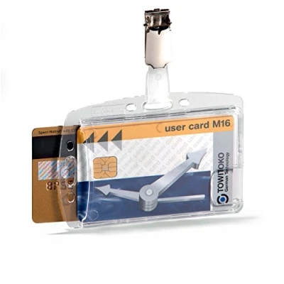 Image de DURABLE Porte badge Rigide pour 2 Cartes de Sécurité + Clip Dimensions Intérieures : 54x85 mm 25 Unités
