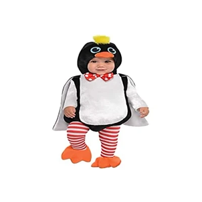 Image de amscan 12 24 Mois Costume de Pingouin pour bébé avec Capuche Amovible Âge 1 pièce, 9902147, Multicolore