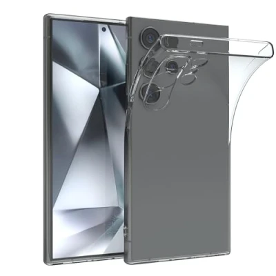 Image de EAZY CASE Coque de protection en silicone ultra fine et transparente compatible avec Samsung Galaxy S24 arrière transparent
